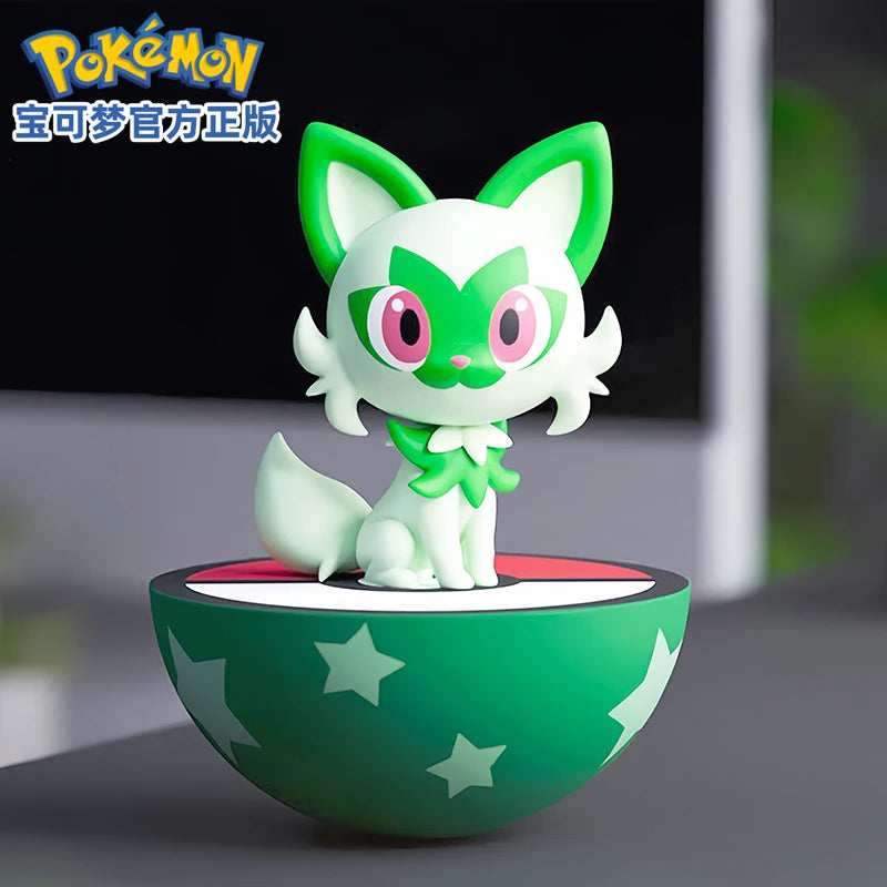 Original Pokemon Anime Figures Pikachu Gengar Sprigatito Sylveon Quaxly Fuecoco Tumbler Toys PVC Model Kawaii Collect Kid Dolls