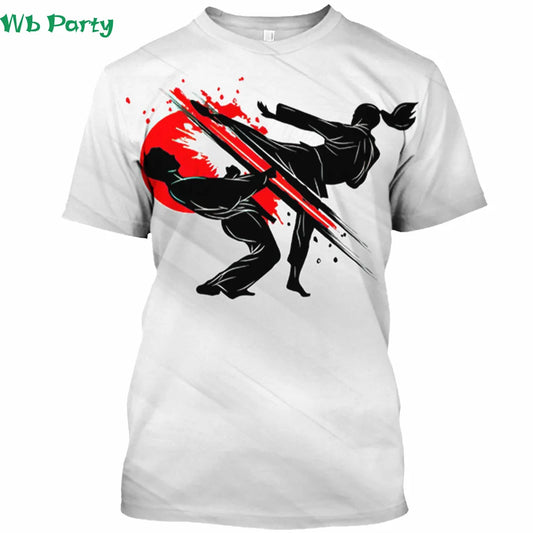 Japan Taekwondo T Shirt Man 3d Karate Printed Tee Tops Oversized Short-sleeved High-quality Sportswear Men Quick-drying TShirt