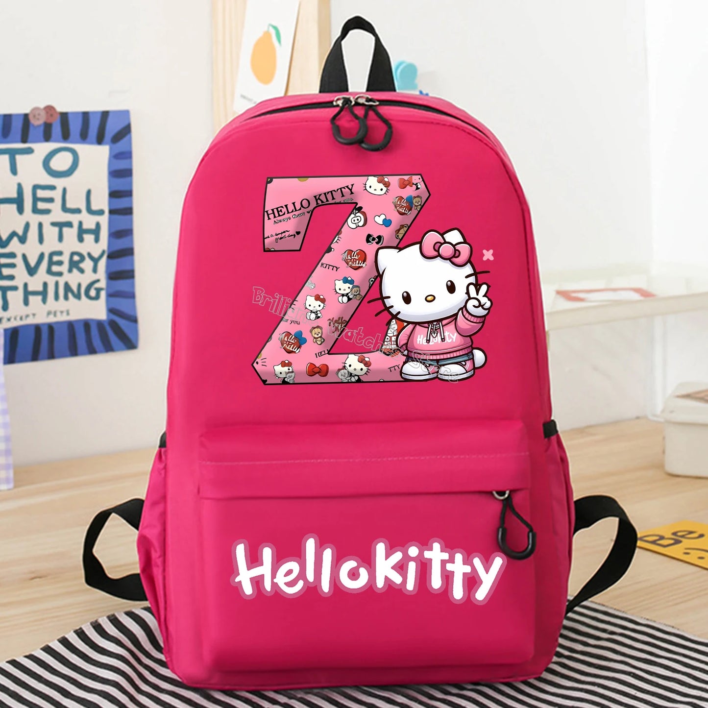 Hello Kitty New Backpack Cute Cartoon Schoolbag Pink Girls Anime Knapsack Student Large-capacity Bags Kids Book Storage Bag Gift