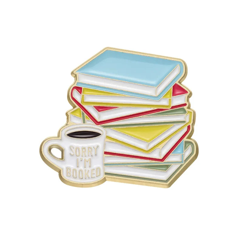 Brooches Bag Clothes Lapel Pin Animal Reading Badge Puppy Jewelry Gift for Kids Friend I Love Books Enamel Pin Custom Dog Cat