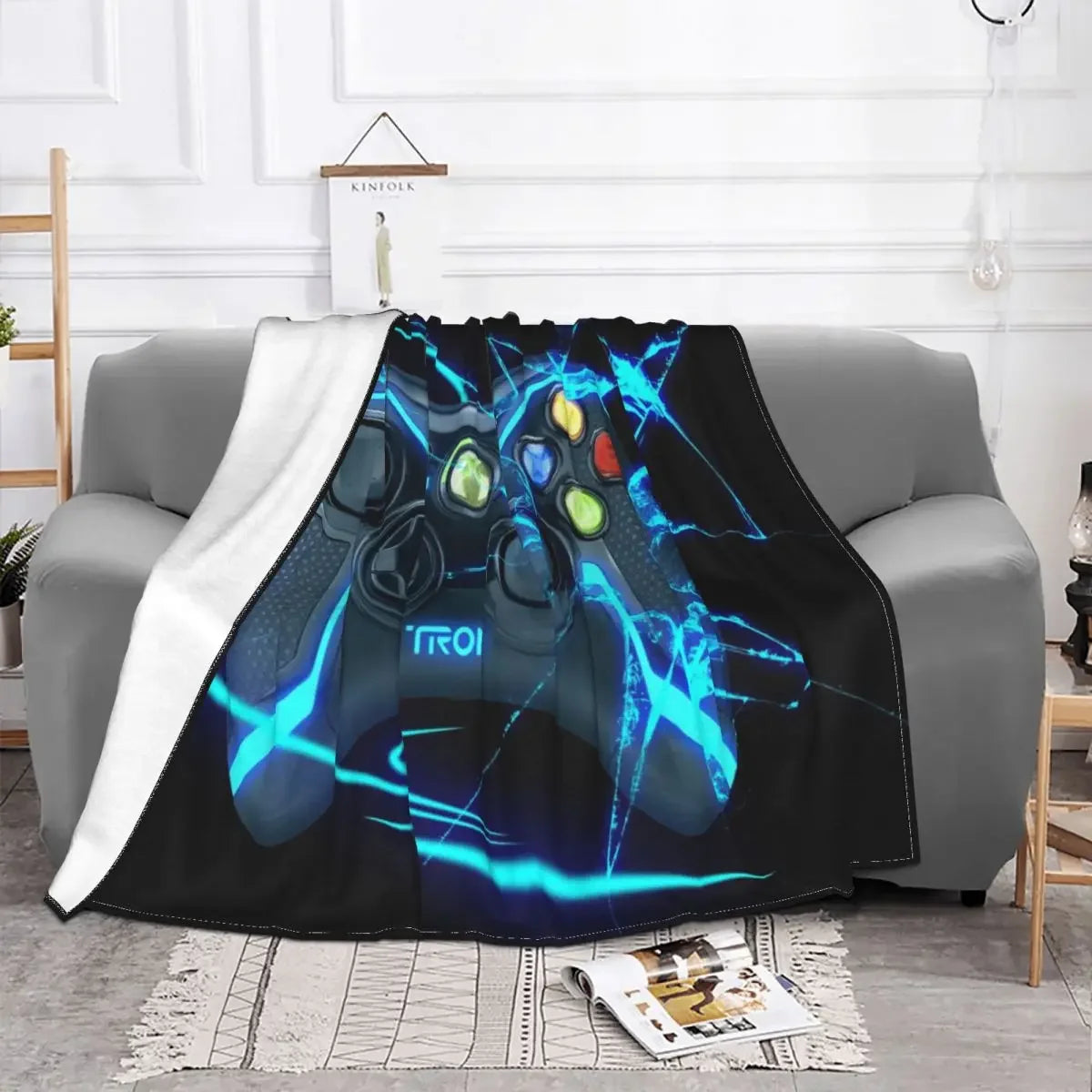 3D Print Gamepad Baby Blanket Sofa Cover Velvet Summer Video Games Gift Kid Portable Ultra-Soft Throw for Bed Car Bedspreads