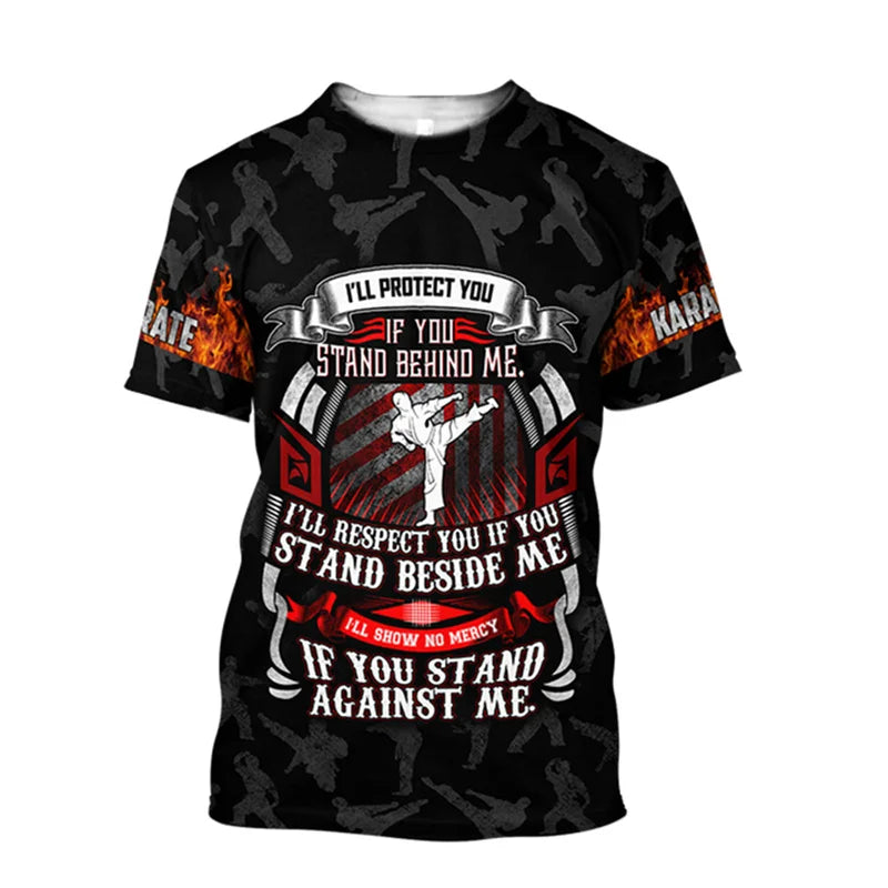 3D Karate Print T Shirt Martial Art Wushu Graphic T-shirts For Men Kid Fashion Streetwear Short Sleeves Sports Gym Clothing Tops