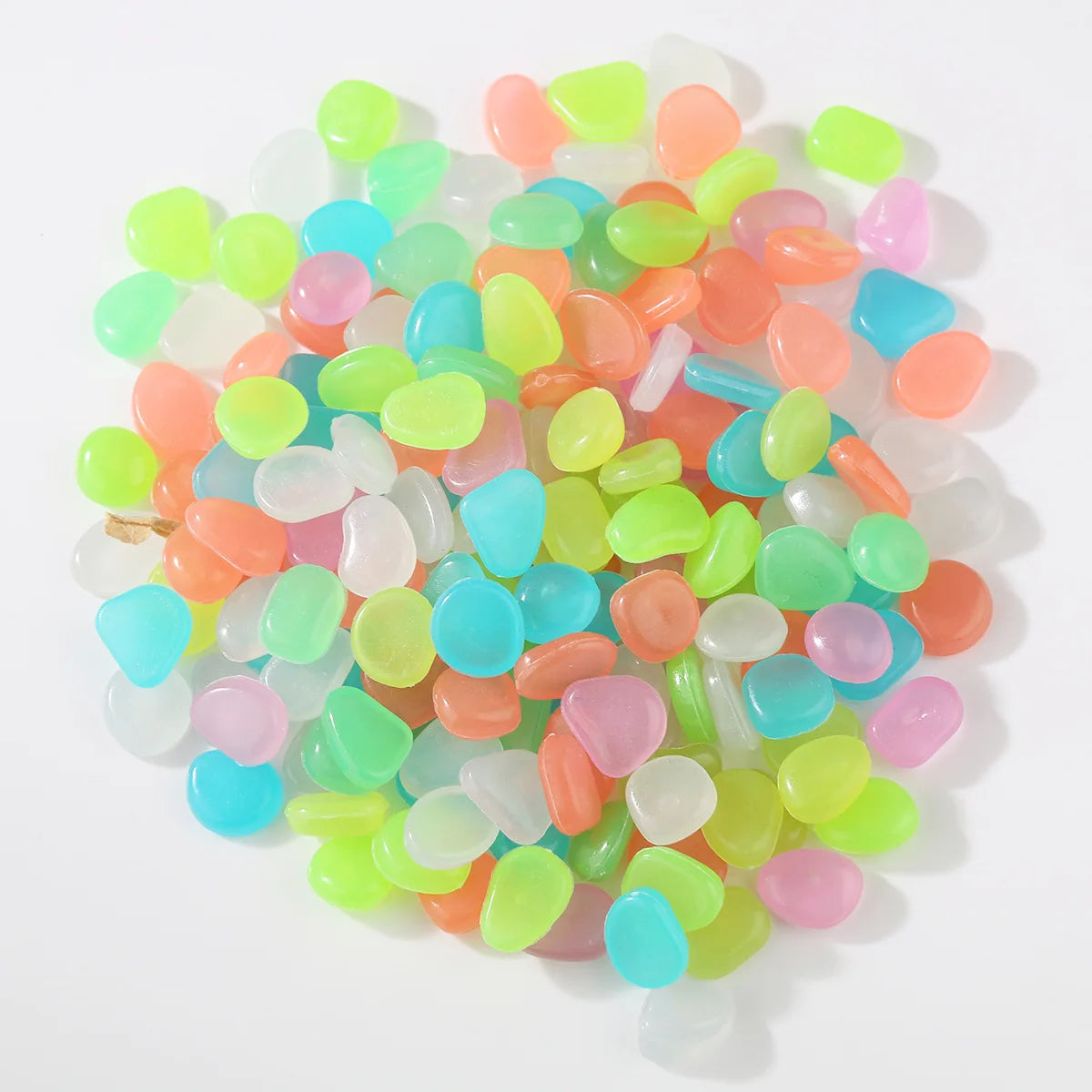 100PCSLuminous stone garden fish tank landscape glow-in-the-dark stone decoration artificial fluorescent color goose stone