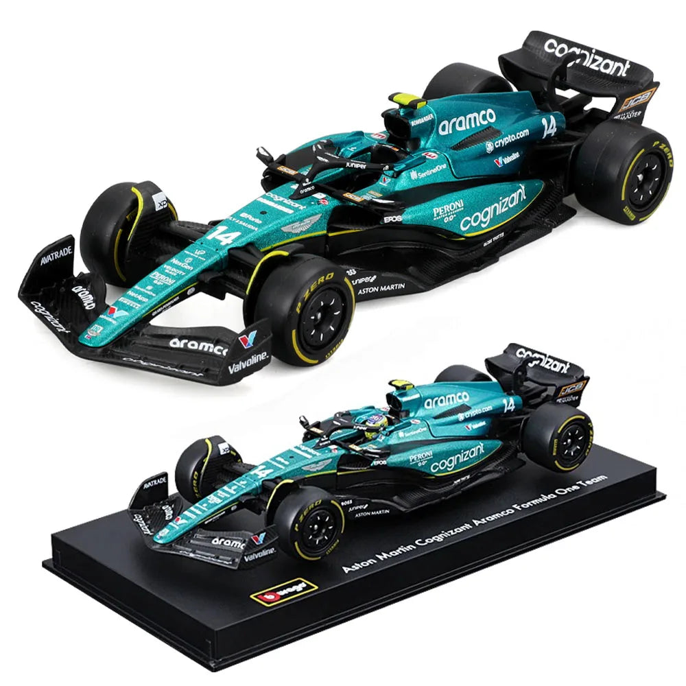 Bburago 1:43 2023 Aston Martin AMR23 F1 Formula Alloy Car Die Cast Vehicles Collectible Model Racing Toy