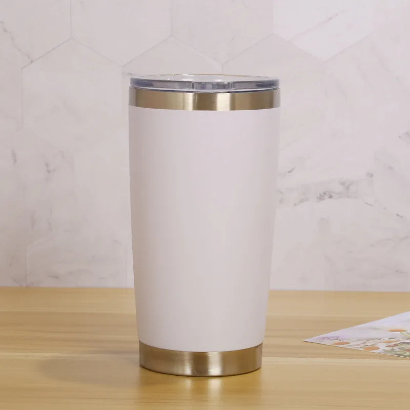 20oz Insulated Tumbler With Lids, Stainless Steel Double Vacuum Coffee Tumbler Cup, Durable Personalized Name Logo Coffee Cups