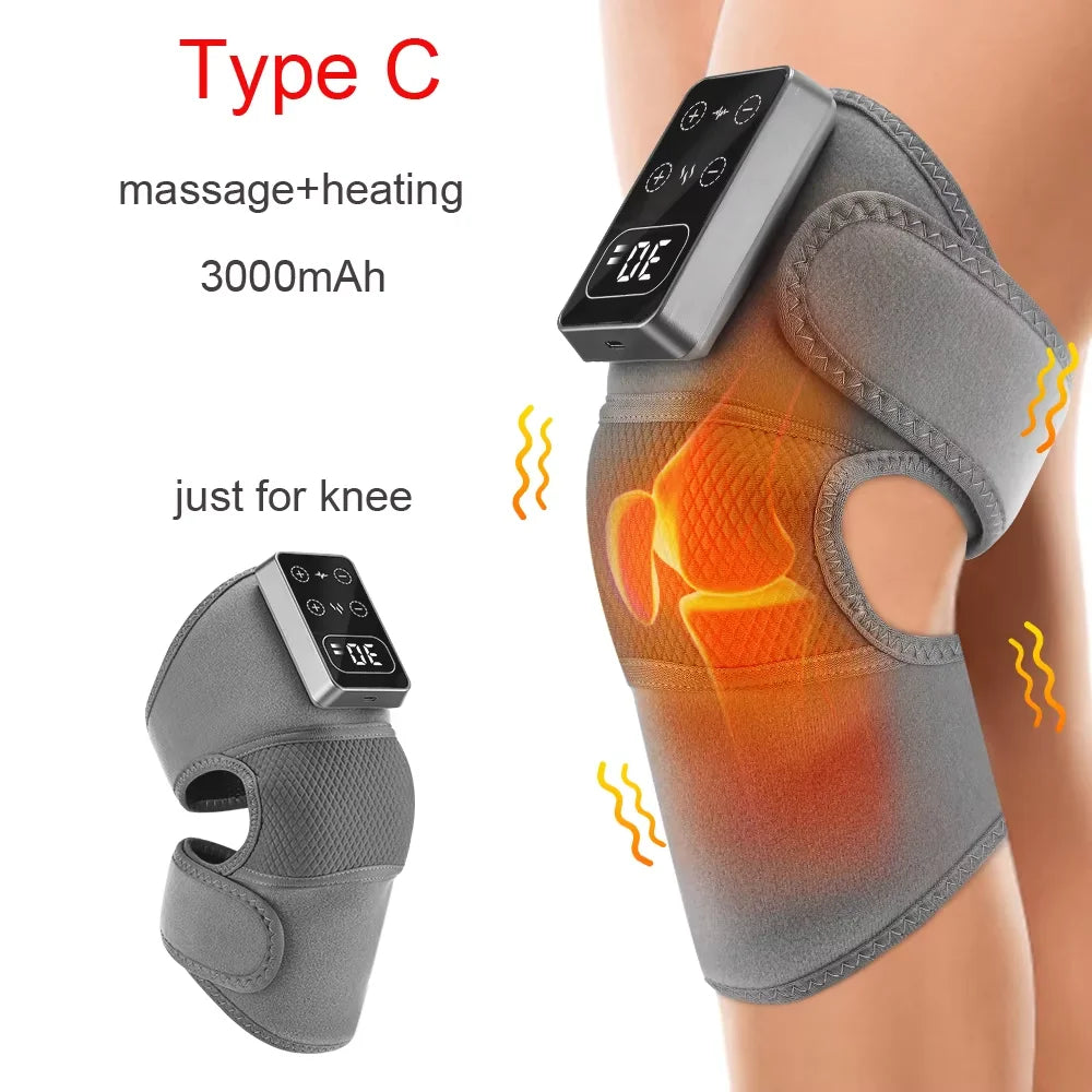 3 in 1 Cordless Thermal Knee Pad Knee Shoulder Massager Vibration Leg Arm Joint Brace Muscle Relax Joint Brace Muscle Relaxation