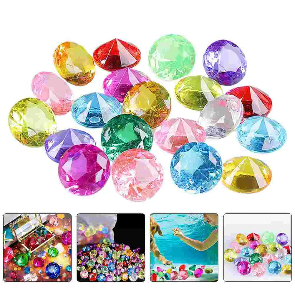 60 Pcs Acrylic Gem Toy Diving Gems Jewelry for Kids Ages 4 8 Bright Colors Pool Underwater Toys Fake Diamond Model