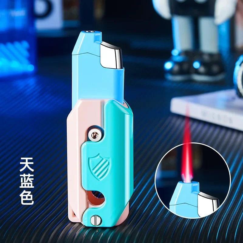 2025 Carrot Knife Lighter Refillable Red Flame Windproof Decompression Radish Folding Fidget Stress Anxiety Novelty Lighters