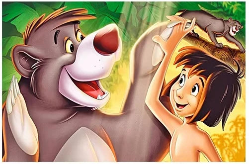 MINISO The Jungle Book Backdrop Mowgli Kids Girls Diamond Painting Mosaic Cross Stitch Kit Home Decor 5D DIY Art Collection