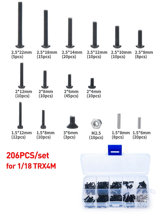 AXSPEED RC Car Repair Tools Screws Box Set for 1/8 1/10 1/18 1/24 Axial SCX10 SCX24 TRX4M TRX4 TRX6 D90 HSP Tamiya Redcat Ascent