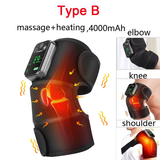 3 in 1 Cordless Thermal Knee Pad Knee Shoulder Massager Vibration Leg Arm Joint Brace Muscle Relax Joint Brace Muscle Relaxation