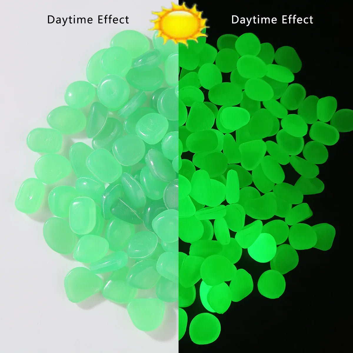 100PCSLuminous stone garden fish tank landscape glow-in-the-dark stone decoration artificial fluorescent color goose stone