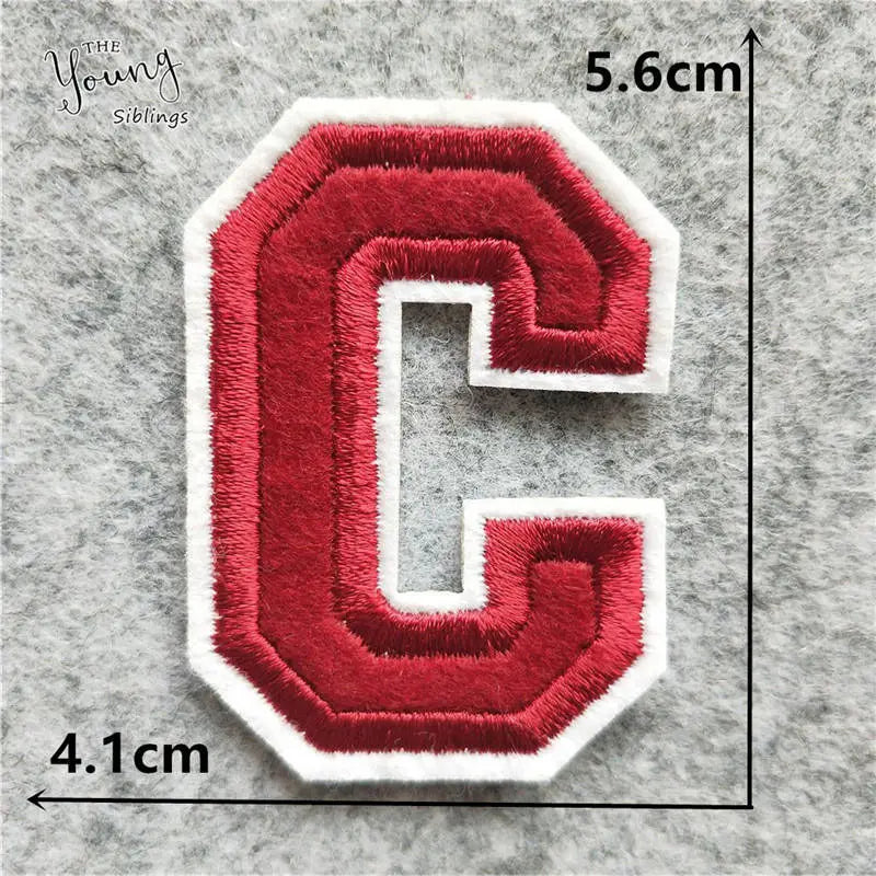DIY write yourself red Letter A-Z Iron On Patch DIY embroidered Applique Clothing Sewing thermo-stickers Badges Accessories