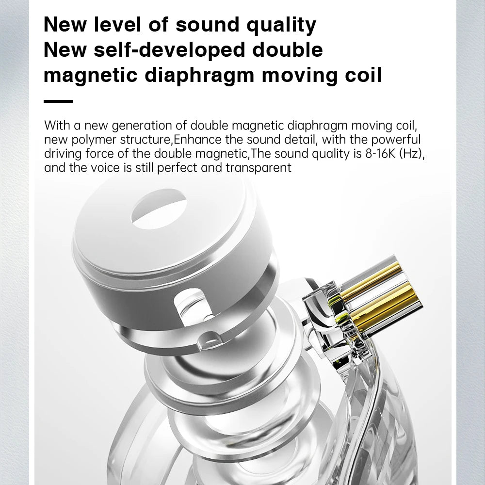 ND Venus-HiFi wired in-ear headphones stereo noise reduction bass HIFI cable music sports microphone speaker accessory adapter