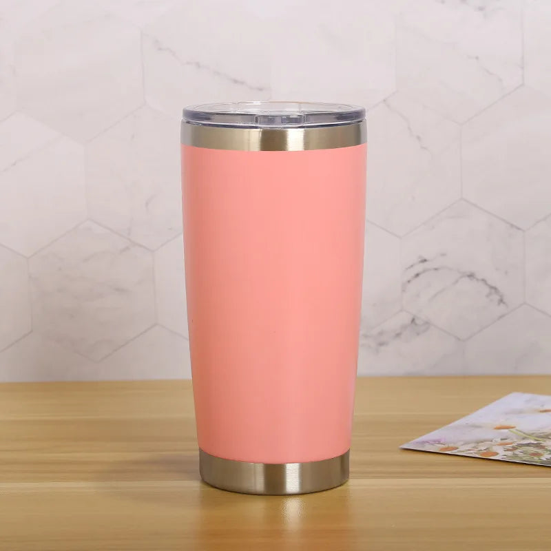 20oz Insulated Tumbler With Lids, Stainless Steel Double Vacuum Coffee Tumbler Cup, Durable Personalized Name Logo Coffee Cups