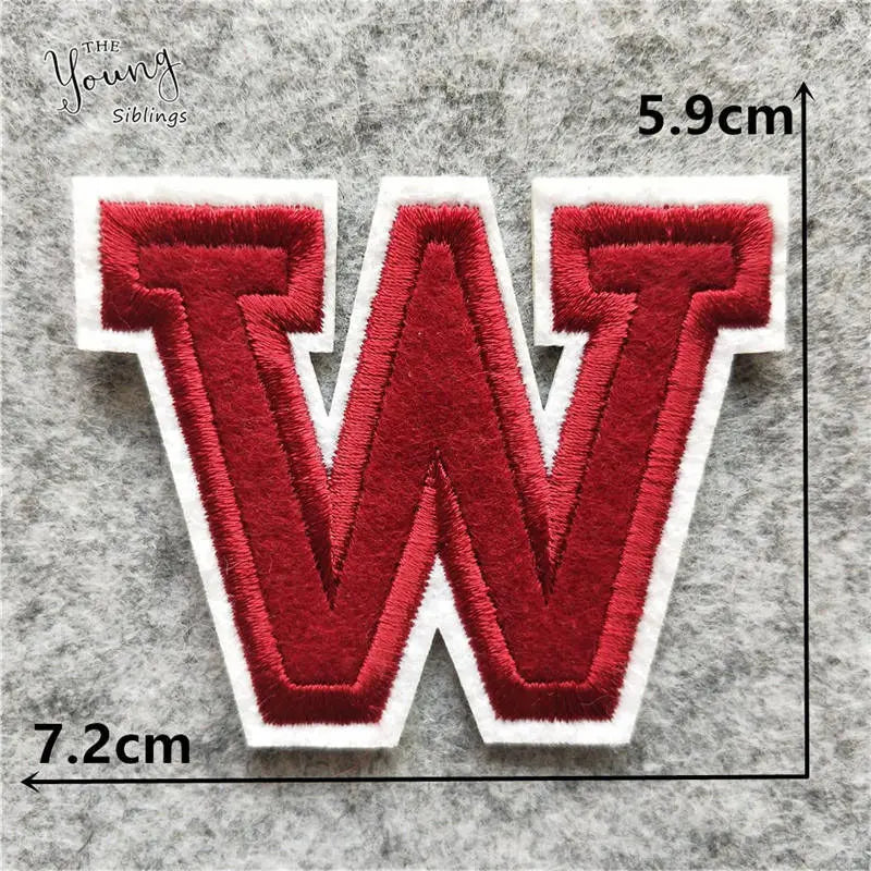 DIY write yourself red Letter A-Z Iron On Patch DIY embroidered Applique Clothing Sewing thermo-stickers Badges Accessories