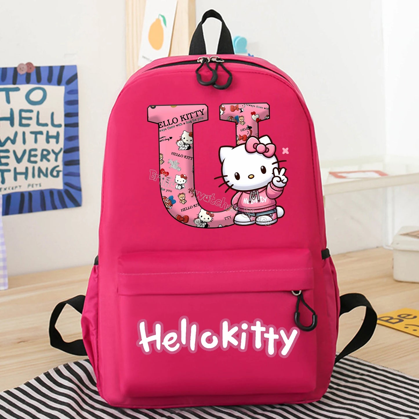 Hello Kitty New Backpack Cute Cartoon Schoolbag Pink Girls Anime Knapsack Student Large-capacity Bags Kids Book Storage Bag Gift