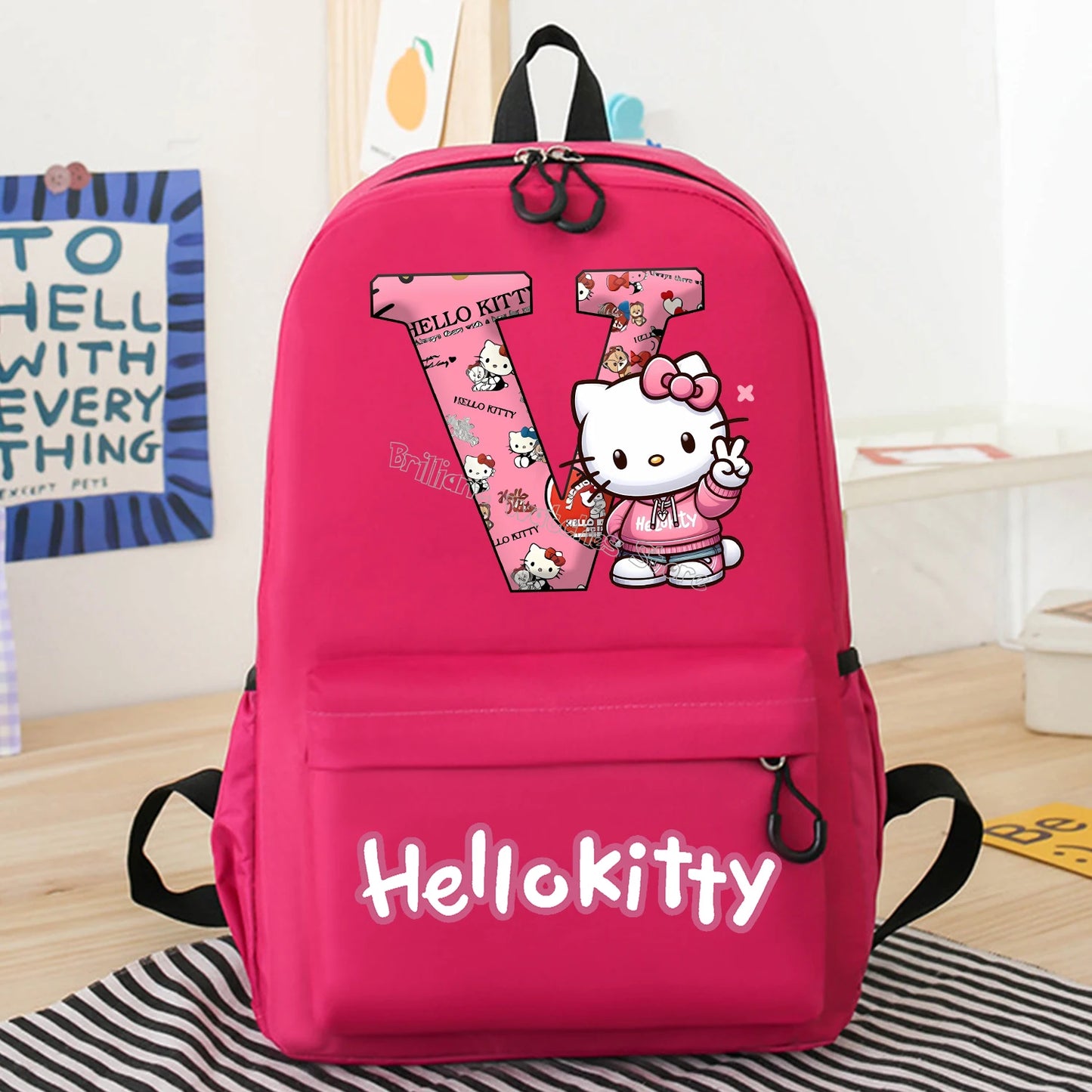 Hello Kitty New Backpack Cute Cartoon Schoolbag Pink Girls Anime Knapsack Student Large-capacity Bags Kids Book Storage Bag Gift