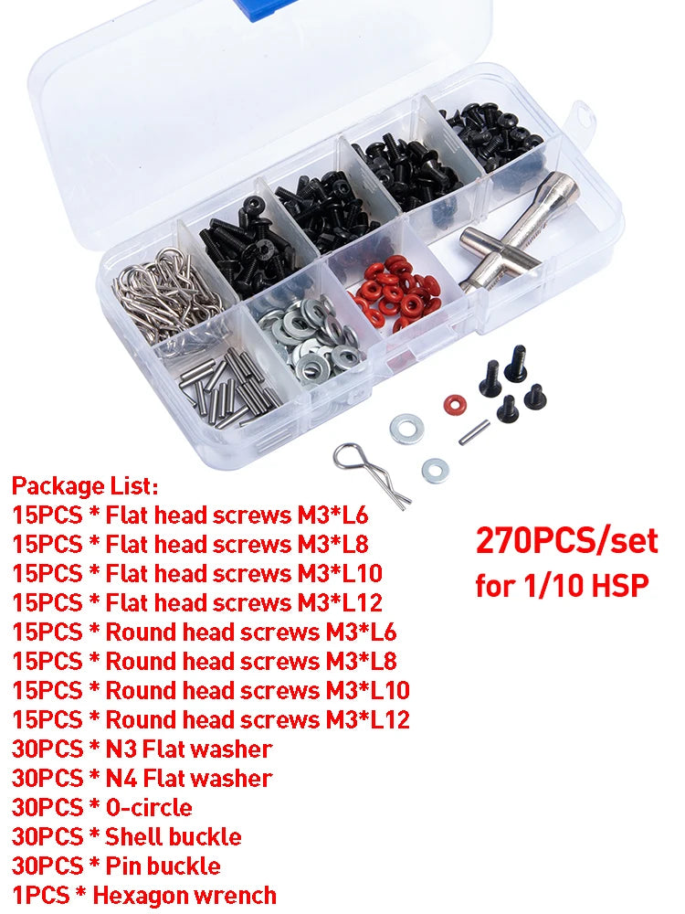 AXSPEED RC Car Repair Tools Screws Box Set for 1/8 1/10 1/18 1/24 Axial SCX10 SCX24 TRX4M TRX4 TRX6 D90 HSP Tamiya Redcat Ascent