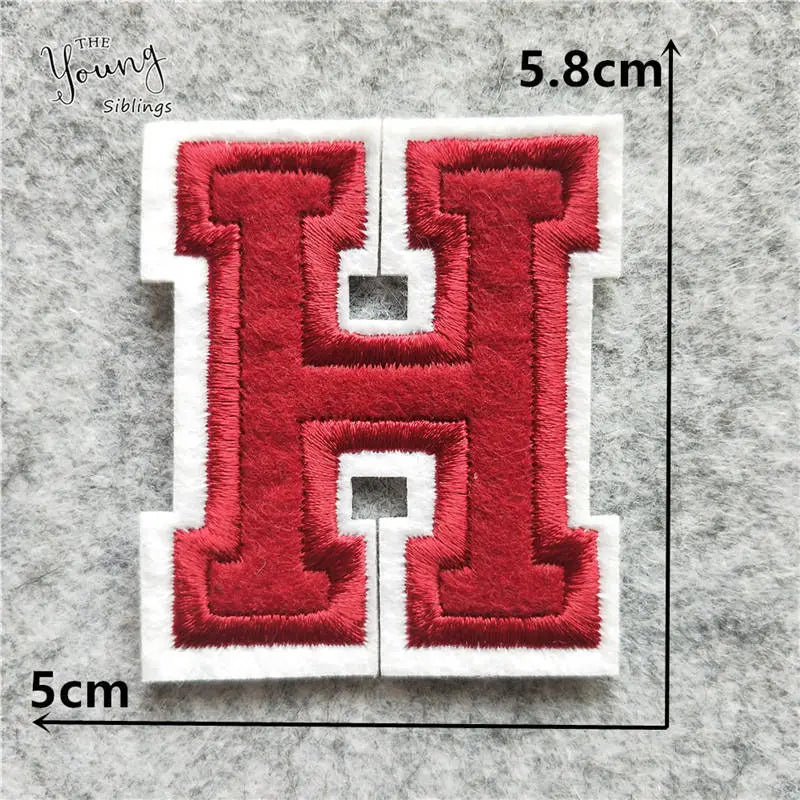 DIY write yourself red Letter A-Z Iron On Patch DIY embroidered Applique Clothing Sewing thermo-stickers Badges Accessories