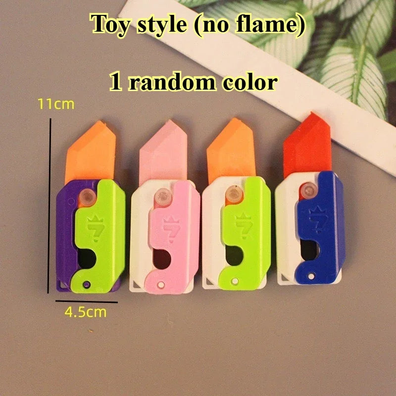 2025 Carrot Knife Lighter Refillable Red Flame Windproof Decompression Radish Folding Fidget Stress Anxiety Novelty Lighters