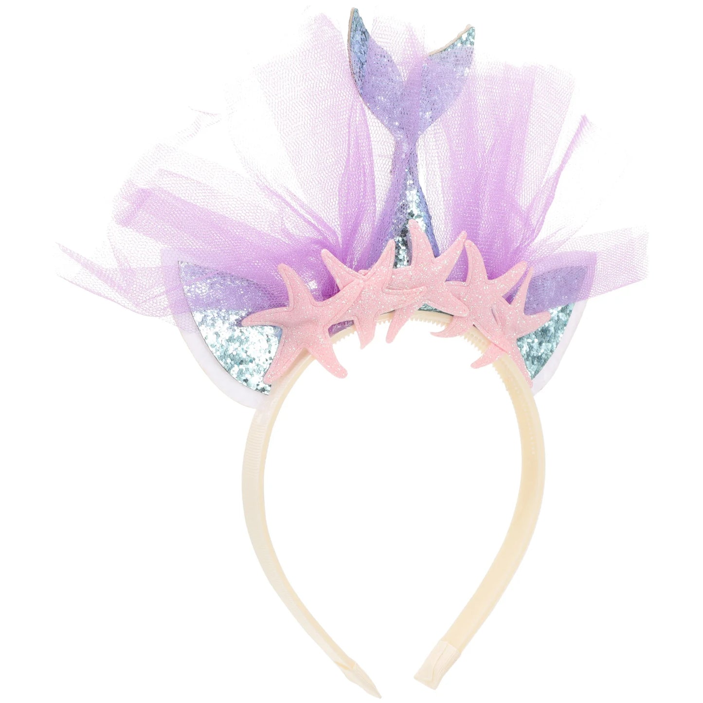 Little Mermaid Headpiece Girls Hair Accessories Glitter Hoop to Weave Swimming Diving Pool Toys Headbands for
