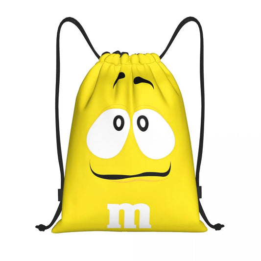 Candy M&M's Chocolate Meme Drawstring Backpack Sports Gym Sackpack String Bags for Hiking