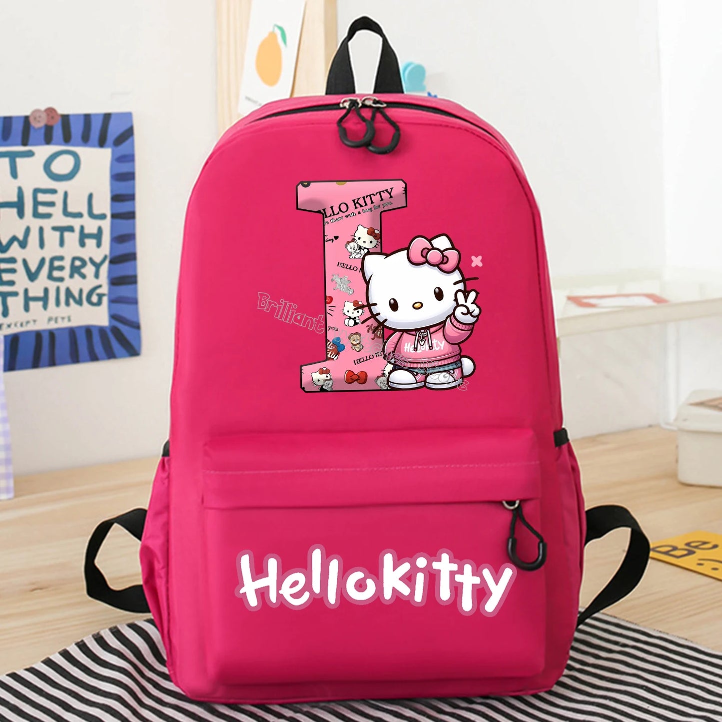 Hello Kitty New Backpack Cute Cartoon Schoolbag Pink Girls Anime Knapsack Student Large-capacity Bags Kids Book Storage Bag Gift