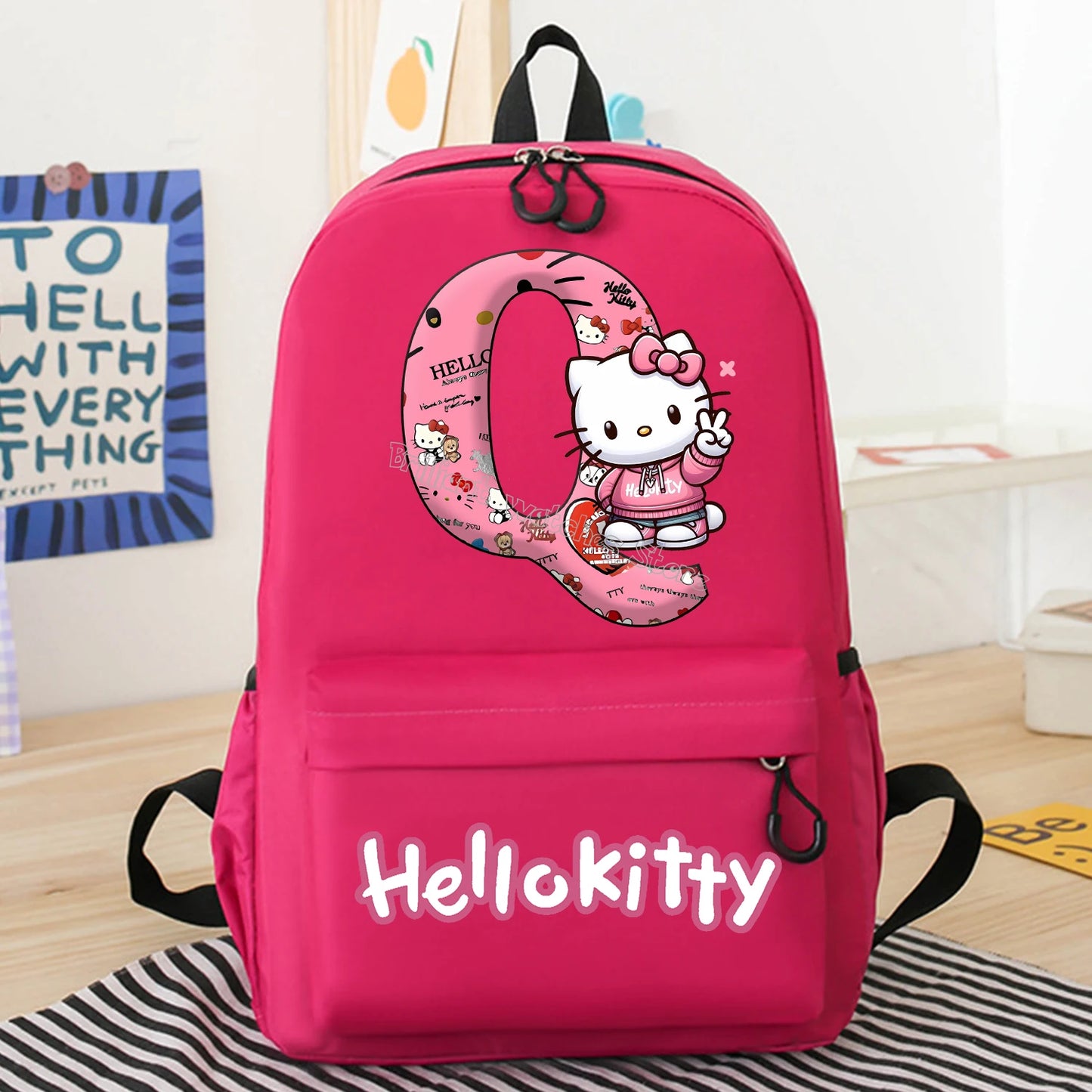 Hello Kitty New Backpack Cute Cartoon Schoolbag Pink Girls Anime Knapsack Student Large-capacity Bags Kids Book Storage Bag Gift