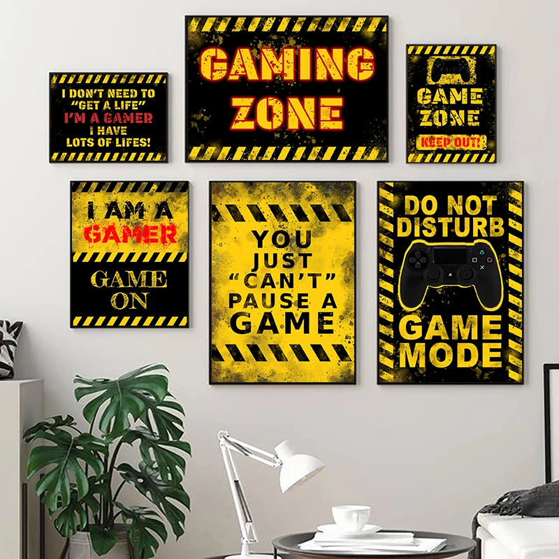 Eat Sleep Game Repeat Gaming Decoration Gamer Picture Character Poster Canvas Painting Kids Room Prints for Modern Home Decor