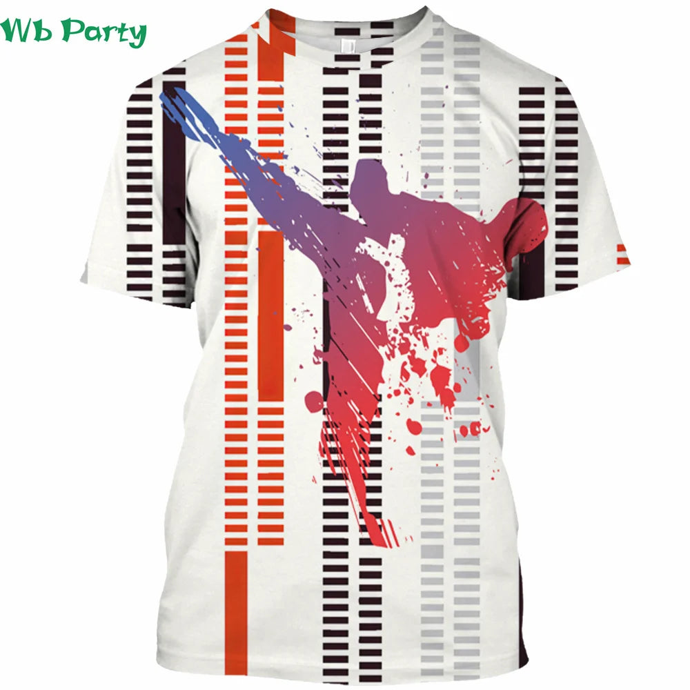 Japan Taekwondo T Shirt Man 3d Karate Printed Tee Tops Oversized Short-sleeved High-quality Sportswear Men Quick-drying TShirt