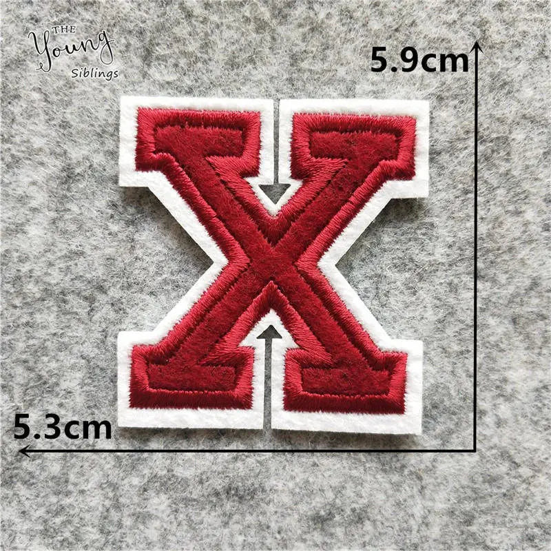 DIY write yourself red Letter A-Z Iron On Patch DIY embroidered Applique Clothing Sewing thermo-stickers Badges Accessories