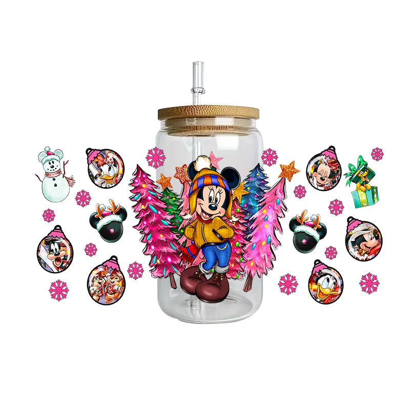 Disney Mickey Mouse Easy peel waterproof DIY Decals 3D transfers uvdtf crystal stickers 16oz uv dtf tumbler cup wraps sticker
