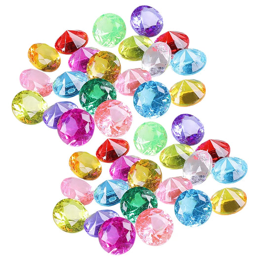 60 Pcs Acrylic Gem Toy Diving Gems Jewelry for Kids Ages 4 8 Bright Colors Pool Underwater Toys Fake Diamond Model