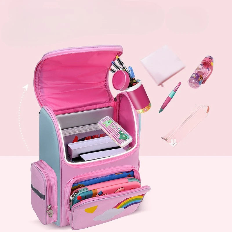 Horse Kids Backpack Waterproof Rainbow Eyes School Bag for Girls Teen Travel Outdoor Camping Picnic Bookbag Children