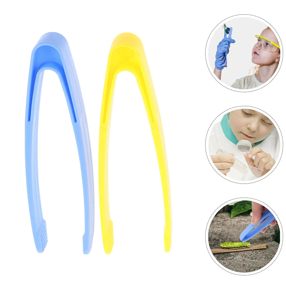 4pcs Game Tweezers Fine Motor Toys Tweezers Kids Plastic Educational Preschool Counting Skill Experiment Tools Building Blocks