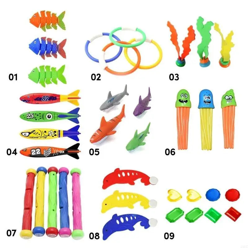 Fun Diving Toy Swimming Pool Toy for Kids Swimming Training Children Bath Toy Summer Pool Toy Underwater Game Toy Set