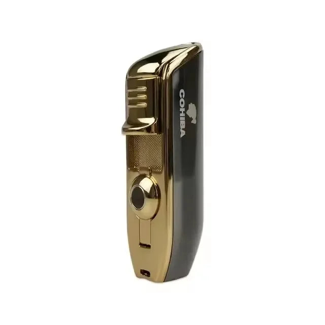 COHIBA Cigar Lighter with Three Straight Punch and Windproof Inflatable Lighter Portable Personalized Gift Lighter Small Tool