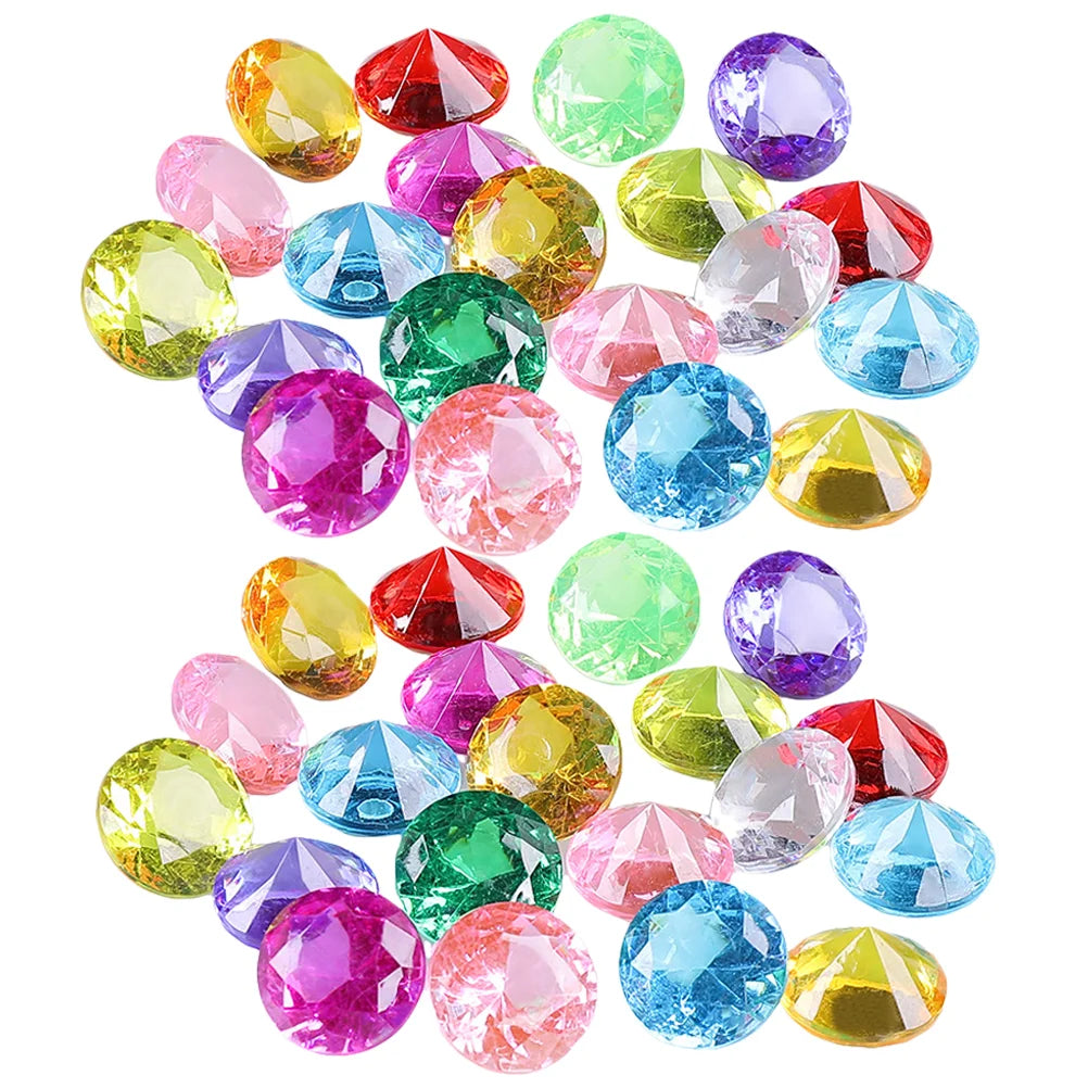 60 Pcs Acrylic Gem Toy Diving Gems Jewelry for Kids Ages 4 8 Bright Colors Pool Underwater Toys Fake Diamond Model