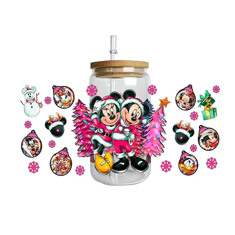 Disney Mickey Mouse Easy peel waterproof DIY Decals 3D transfers uvdtf crystal stickers 16oz uv dtf tumbler cup wraps sticker
