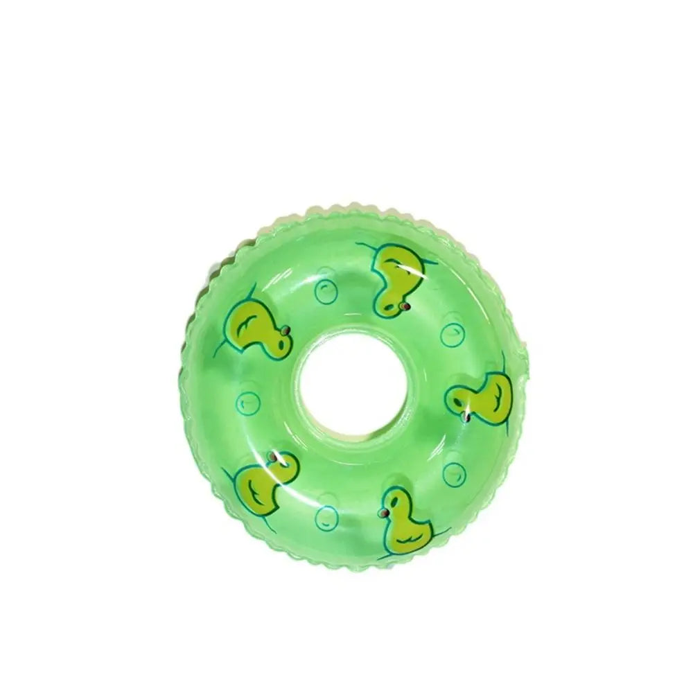 PVC Dollhouse Miniature Swimming Ring Yellow Duck Inflatable Mini Rings Swimming Toy Handmade DIY