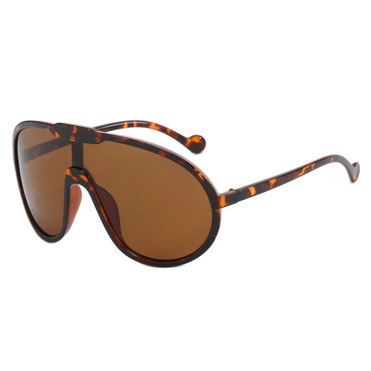 Vintage Luxury Brand Design Oversized Pilot Sunglasses Women For Men Trending One Piece Shades Big Frame Windproof Sun Glasses