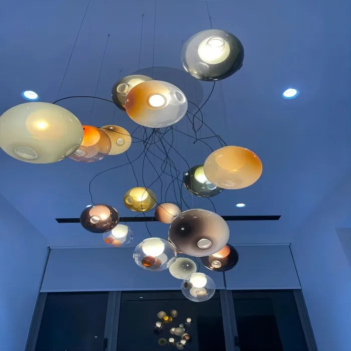 Stained glass chandelier 28 designer living room dining room light villa duplex stairs