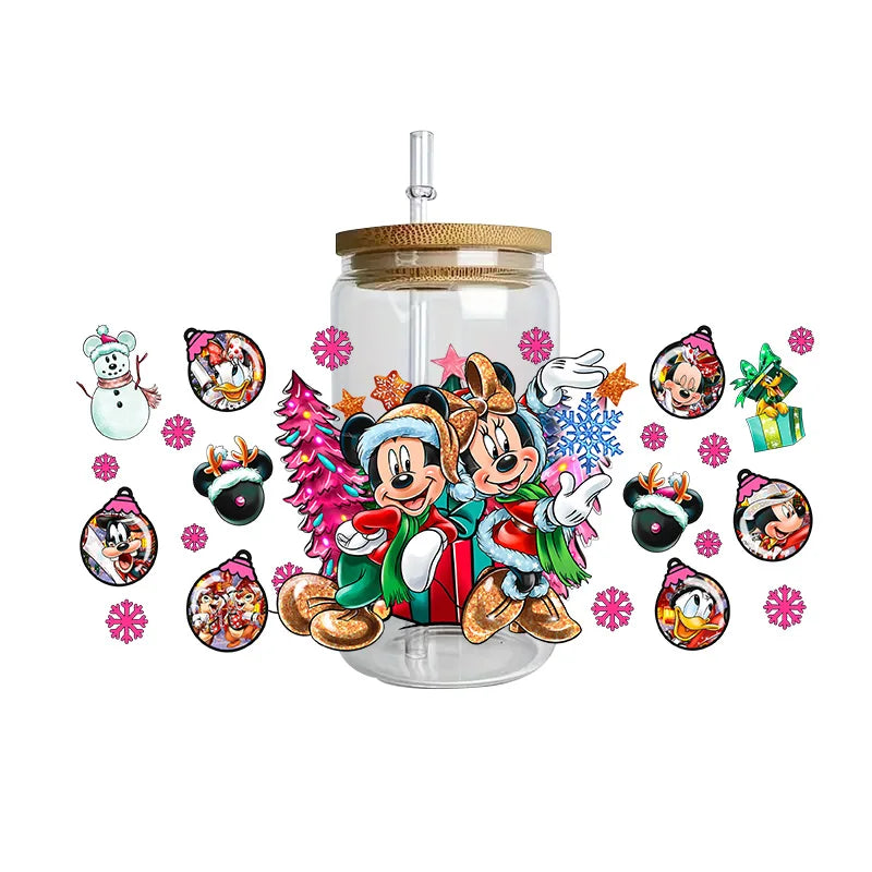 Disney Mickey Mouse Easy peel waterproof DIY Decals 3D transfers uvdtf crystal stickers 16oz uv dtf tumbler cup wraps sticker
