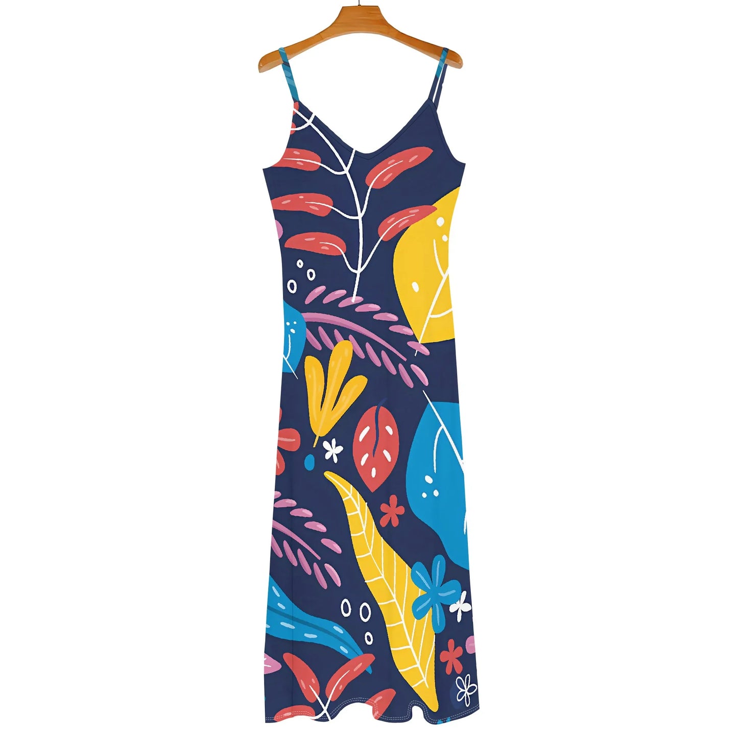 Women's clothing 2025 spring/summer new custom casual beach loose print floral V-neck long skirt dress