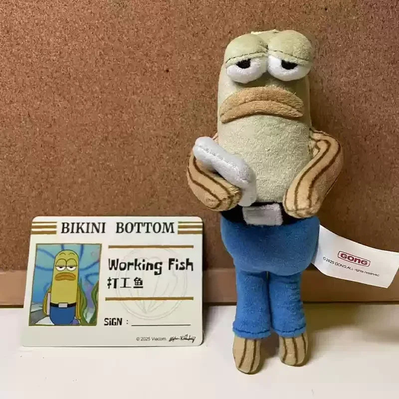 New Residents Of Bikini Bottom Underwater Fish Population Plush Pendant Blind Box Dolls Kawaii Action Anime Figure Toys Gift