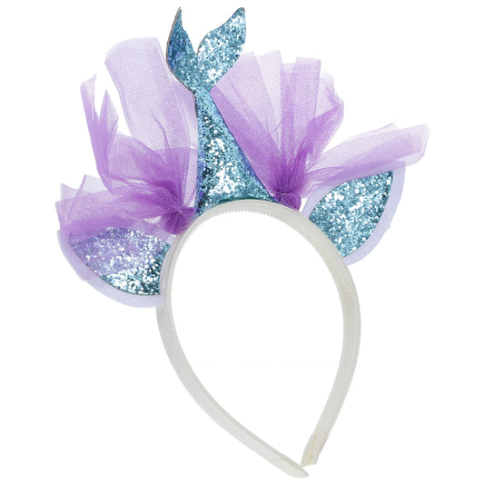 Little Mermaid Headpiece Girls Hair Accessories Glitter Hoop to Weave Swimming Diving Pool Toys Headbands for