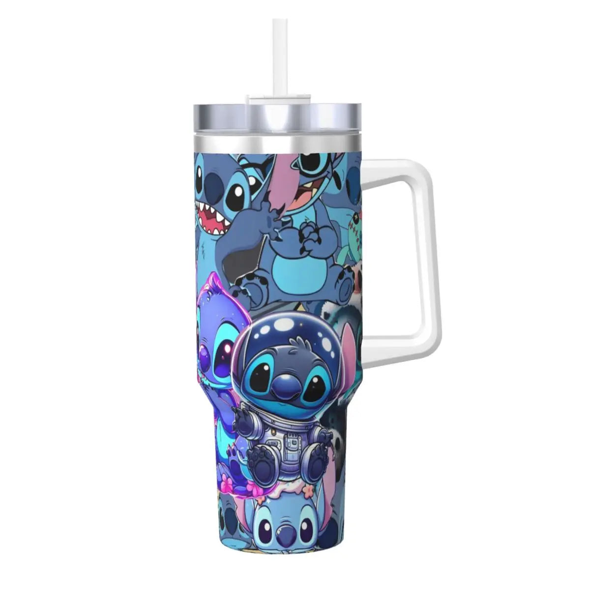 Angel And Stitch Stainless Steel Tumbler Camping Mugs Cup Large Capacity Coffee Mug Heat Preservation Drinks Milk Water Bottle