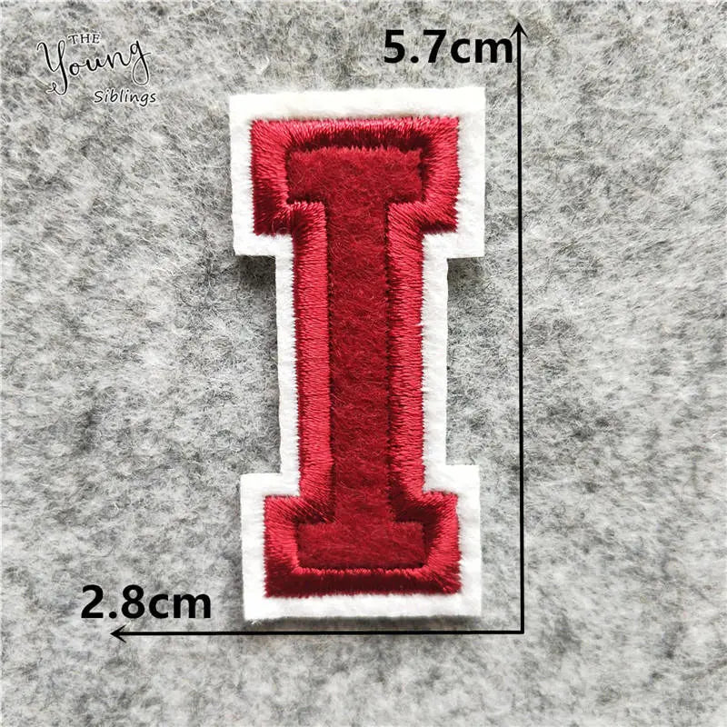 DIY write yourself red Letter A-Z Iron On Patch DIY embroidered Applique Clothing Sewing thermo-stickers Badges Accessories