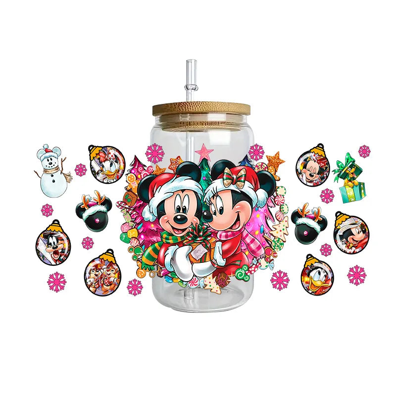 Disney Mickey Mouse Easy peel waterproof DIY Decals 3D transfers uvdtf crystal stickers 16oz uv dtf tumbler cup wraps sticker